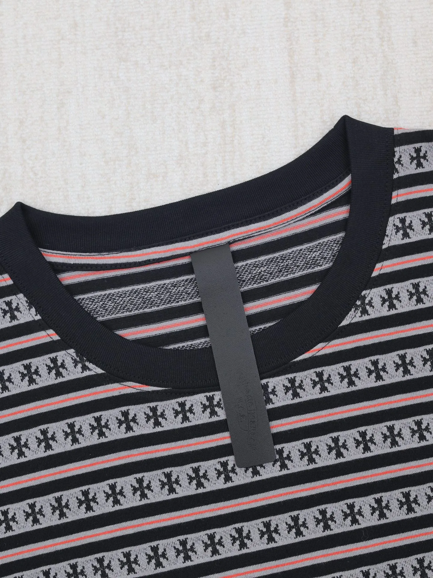 🅿️290 Come Hearts*/Cro Hearts 25 spring and summer new yarn-dyed all-over printed striped knitted round neck short sleeves Size: S/M/L